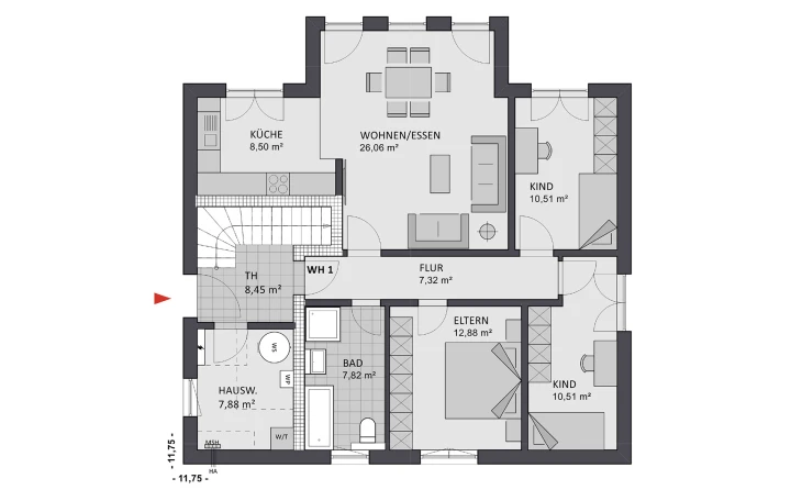 FAVORIT - Musterhaus Premium 92/93 Erdgeschoss