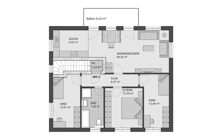 FAVORIT - Musterhaus Premium 92/93 Obergeschoss