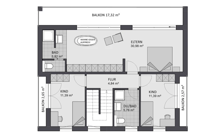 FAVORIT - Musterhaus Twentyfive 150 Obergeschoss
