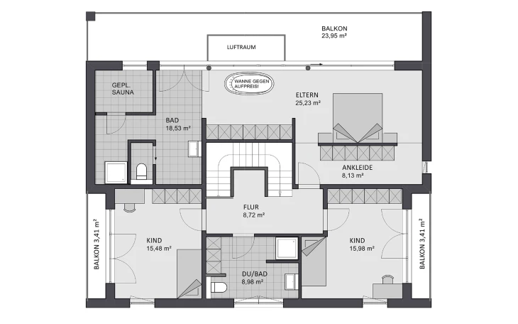 FAVORIT - Musterhaus Twentyfive 220 Obergeschoss