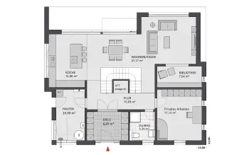 Grundriss Kubushaus Twentyfive 220 von FAVORIT