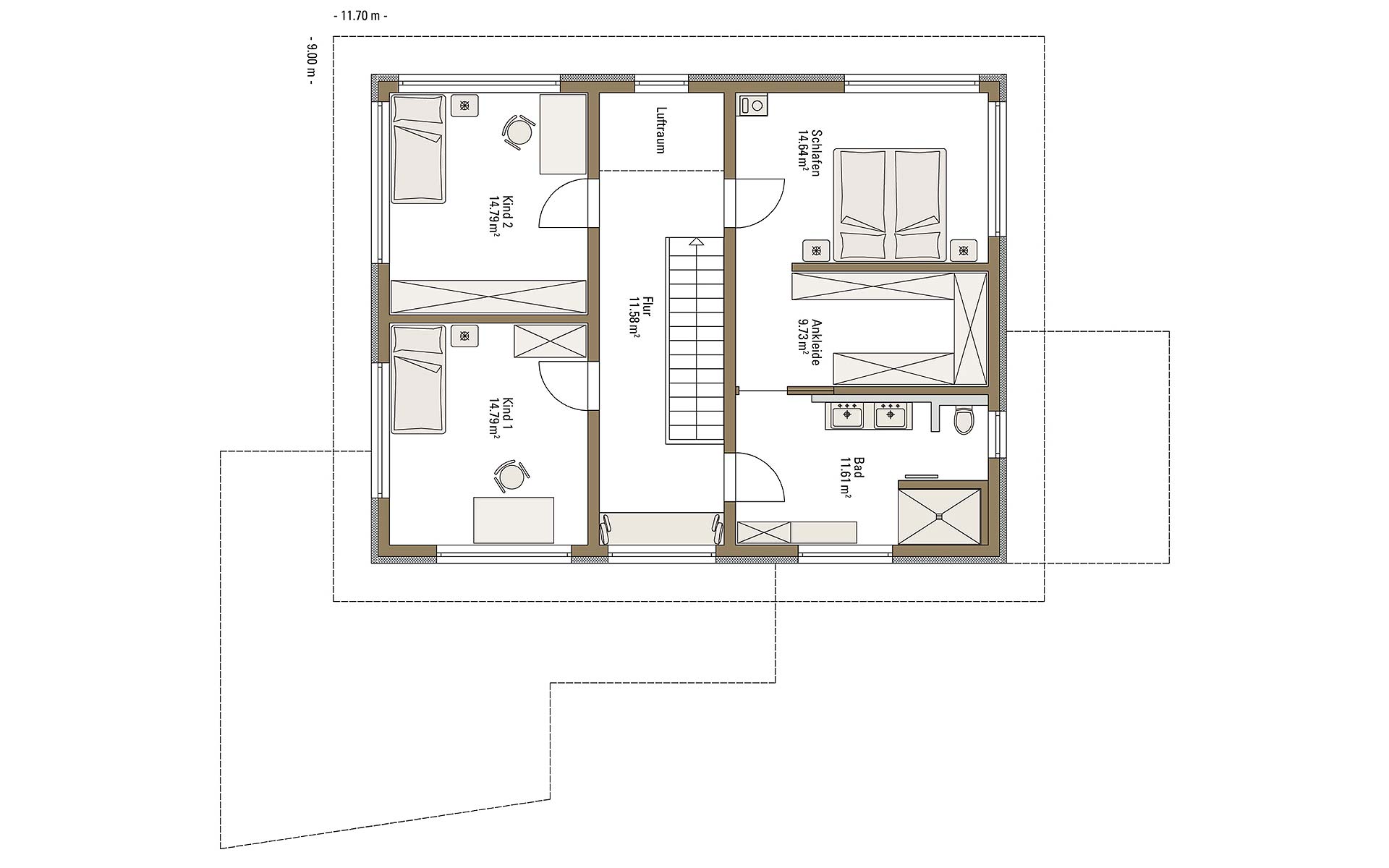 Dachgeschoss Balance Poing von Fertighaus WEISS GmbH