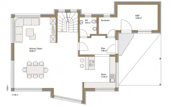 Grundriss Familienhaus Erlangen von Fertighaus WEISS