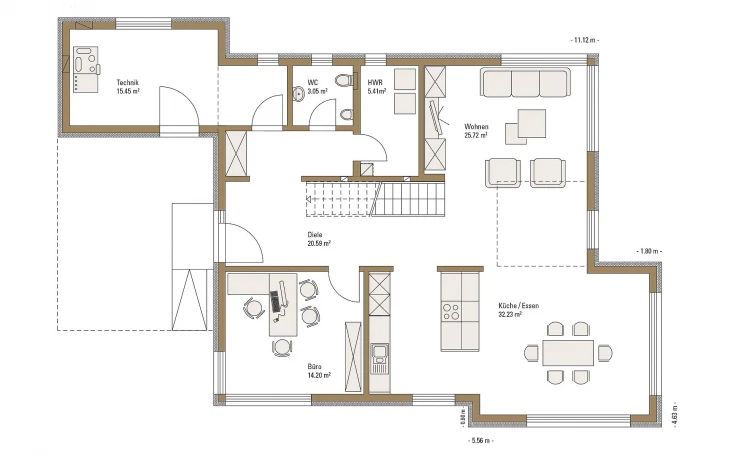 Fertighaus WEISS - Musterhaus Future Mannheim Erdgeschoss