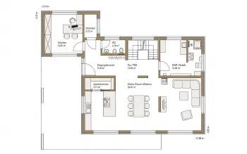 Grundriss Satteldach Günzburg von Fertighaus WEISS