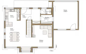Grundriss Satteldach Life Oberrot von Fertighaus WEISS