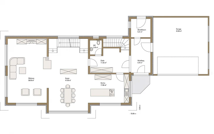 Fertighaus WEISS - Musterhaus Style Oberrot Erdgeschoss