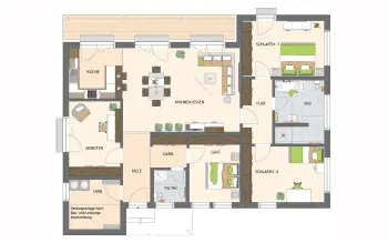 Grundriss Bungalow NIVO 140 F von FingerHaus