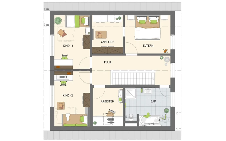 FingerHaus - Musterhaus SENTO 301 A S130 Dachgeschoss