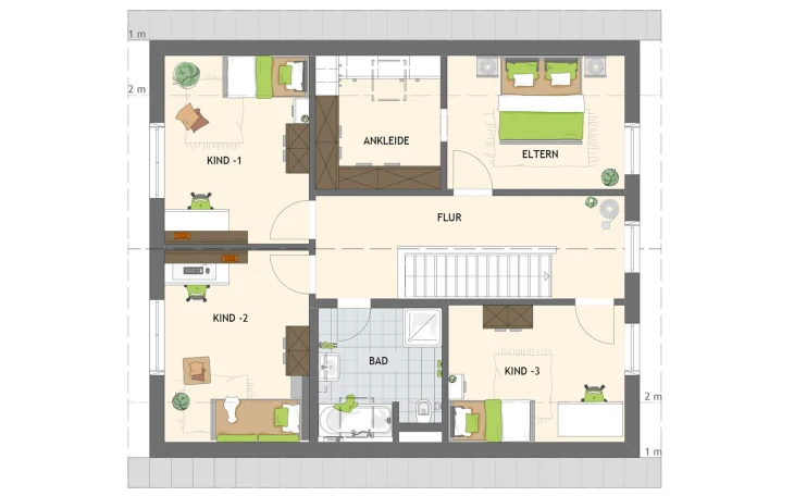 FingerHaus - Musterhaus SENTO 504 K S130 Dachgeschoss