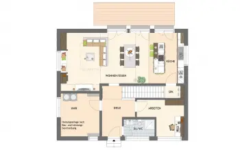 Grundriss Familienhaus SENTO 504 K S130 von FingerHaus
