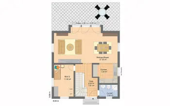 Grundriss Stadtvilla / Villa BRAVUR 130 W ek von FingerHaus
