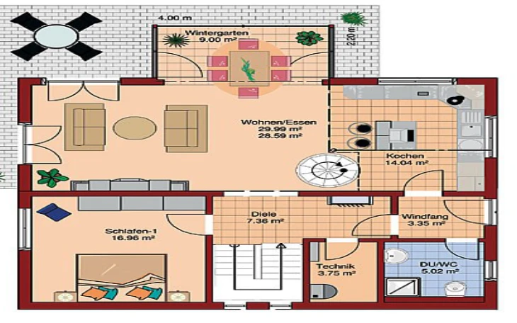 FingerHaus - Musterhaus Pultdachhaus Erdgeschoss