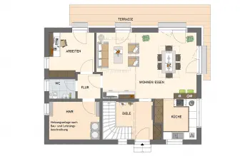Grundriss Familienhaus JUNO 100 S130 von FingerHaus