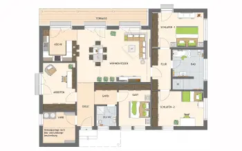 Grundriss Bungalow NIVO 140 W von FingerHaus