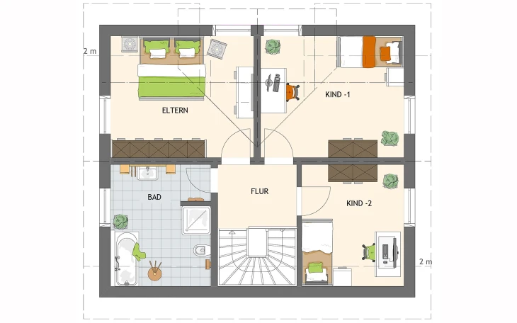 FingerHaus - Musterhaus UNO 2.0 100 S180 Dachgeschoss