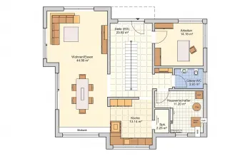 Grundriss Familienhaus Bad Vilbel (Musterhaus) von Fingerhut Haus