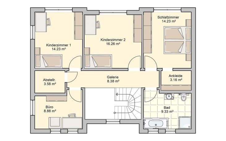 Fingerhut Haus - Musterhaus Deklivo Obergeschoss