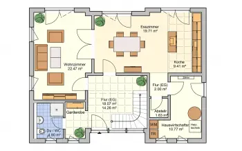 Grundriss Familienhaus Deklivo von Fingerhut Haus