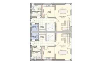 Grundriss Familienhaus Duett 128 von Fingerhut Haus