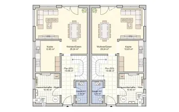 Grundriss Kubushaus Duett 129 von Fingerhut Haus