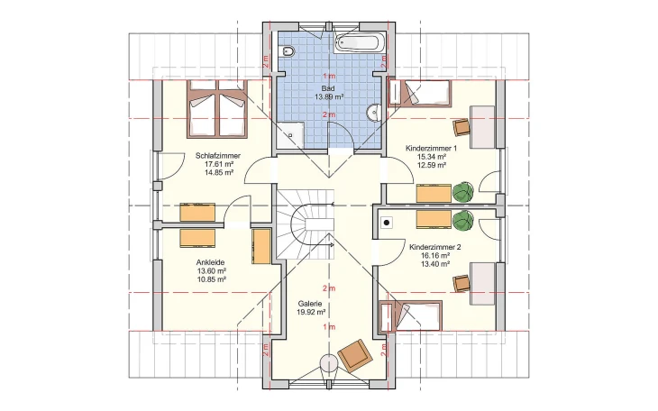 Fingerhut Haus - Musterhaus Bad Vilbel (3-Giebelhaus) Dachgeschoss