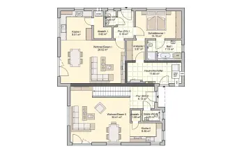 Grundriss Pultdach Junto 168 von Fingerhut Haus