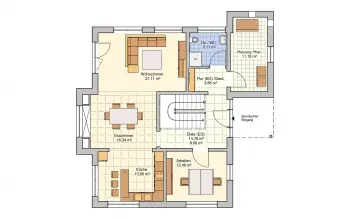Grundriss Familienhaus Günzburg (Musterhaus) von Fingerhut Haus