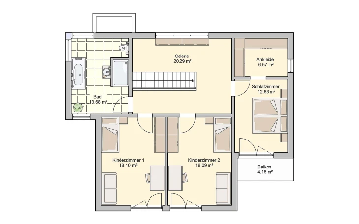Fingerhut Haus - Musterhaus Linea Obergeschoss