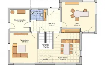 Grundriss Familienhaus Koblenz (Musterhaus) von Fingerhut Haus