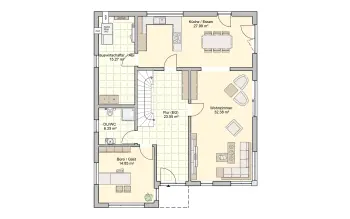 Grundriss Familienhaus Stuttgart (Musterhaus) von Fingerhut Haus