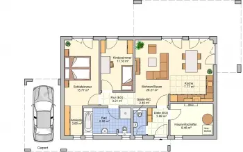 Grundriss Pultdach Vespero von Fingerhut Haus