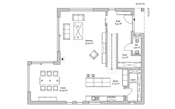 Grundriss Kubushaus Bauhaus 190 von FischerHaus