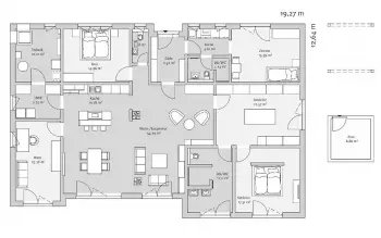 Grundriss Walmdach Bungalow 195 von FischerHaus