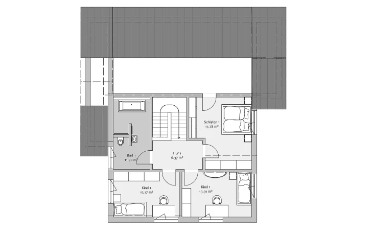 FischerHaus - Musterhaus Modern 190 Dachgeschoss