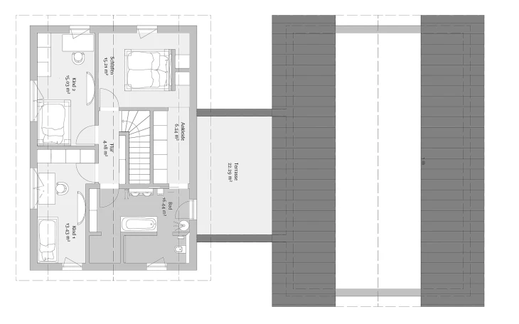 FischerHaus - Musterhaus Modern 263 Obergeschoss