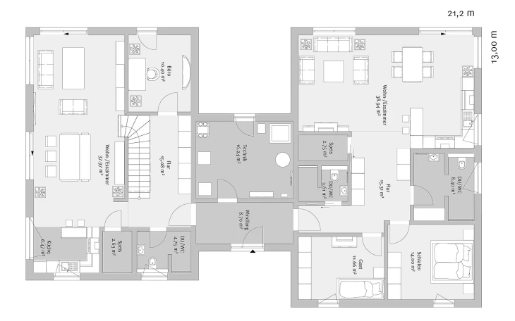 FischerHaus - Musterhaus Modern 263 Erdgeschoss