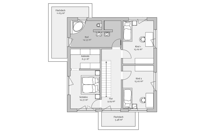 FischerHaus - Musterhaus Modern 168 Obergeschoss