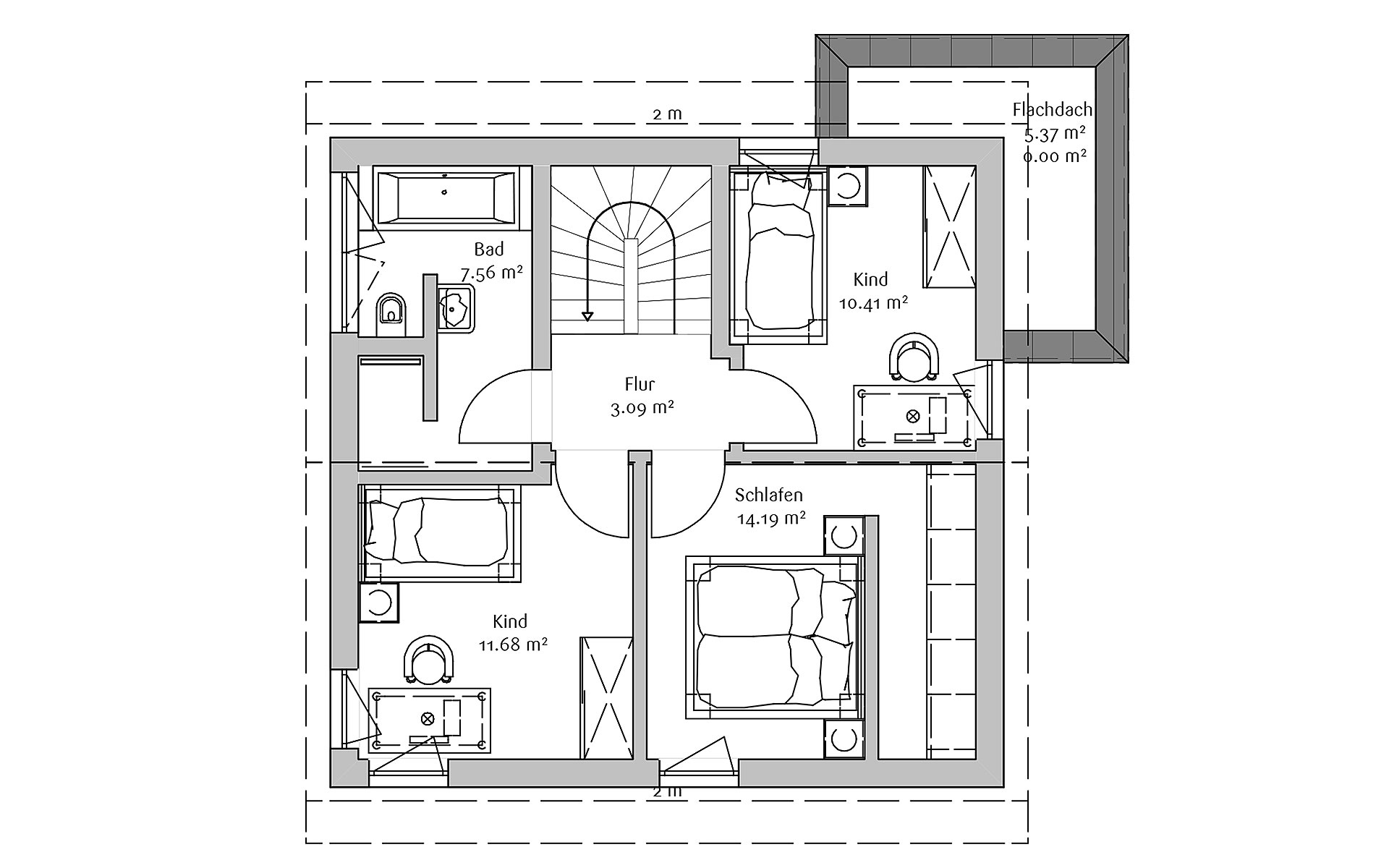 Obergeschoss Klassisch 98 von FischerHaus GmbH & Co. KG