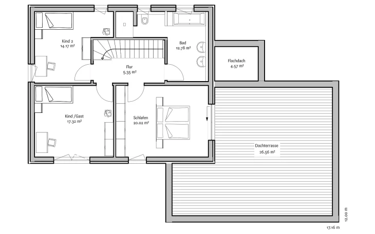 FischerHaus - Musterhaus Modern 191 Dachgeschoss