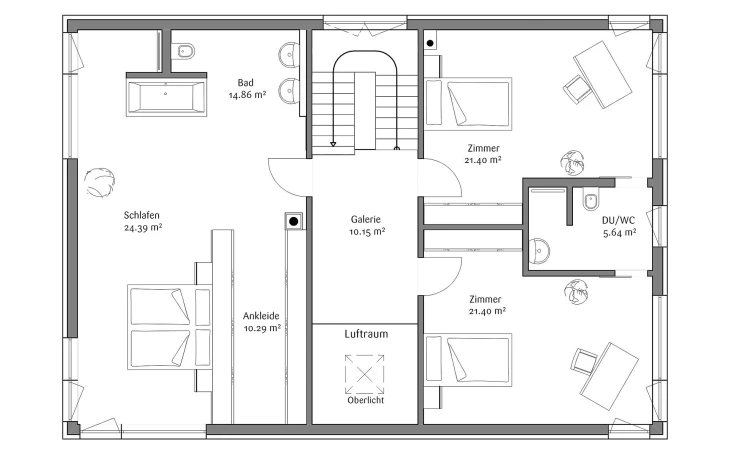 FischerHaus - Musterhaus Bauhaus 221 Obergeschoss