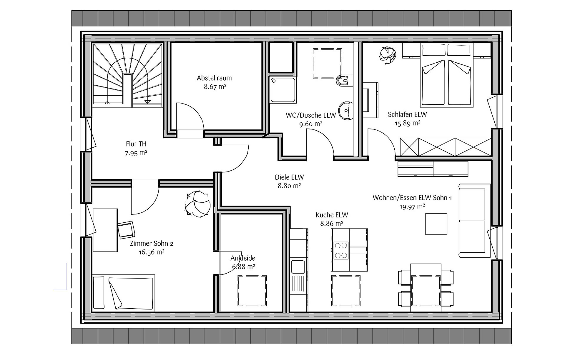Dachgeschoss Klassisch 212 von FischerHaus GmbH & Co. KG
