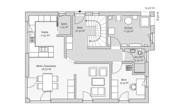 Grundriss Familienhaus Modern 152 von FischerHaus
