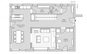 Grundriss Familienhaus Modern 161 von FischerHaus