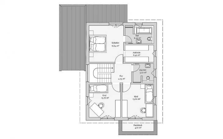 FischerHaus - Musterhaus Modern 210 Dachgeschoss