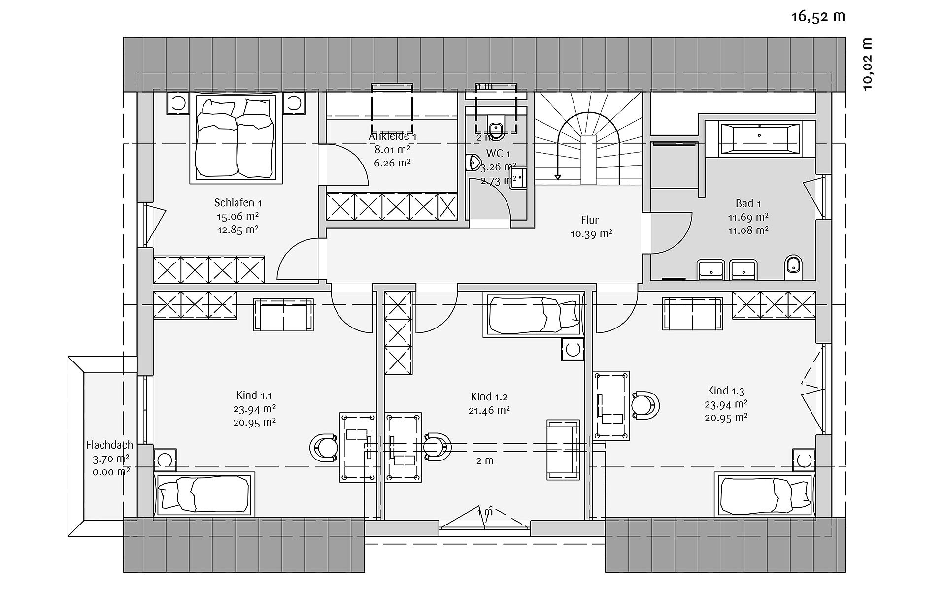 Dachgeschoss Modern 234 von FischerHaus GmbH & Co. KG