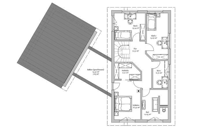 FischerHaus - Musterhaus Modern 240 Dachgeschoss