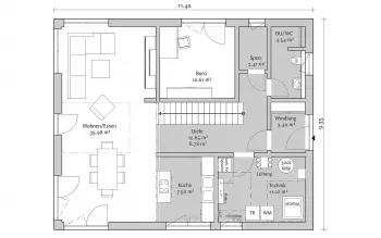 Grundriss Walmdach Stadtvilla 160 von FischerHaus