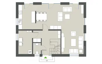 Grundriss Familienhaus Birkenallee von Gussek Haus