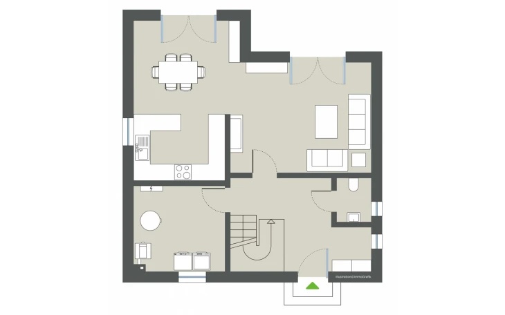 Gussek Haus - Musterhaus Kastanienallee Variante 1 Erdgeschoss